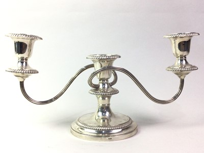 Lot 478 - ELIZABETH II SILVER CANDELABRUM