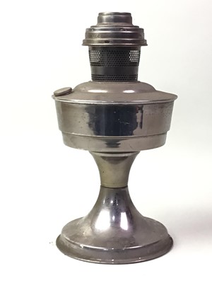 Lot 450 - PAIR OF CHROME FINISHED OIL LAMPS