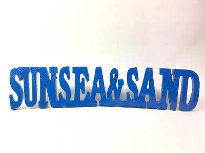 Lot 495 - 'SUN SEA & SAND' ADVERTISEMENT SIGN