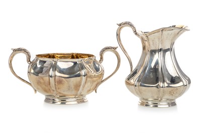 Lot 908 - GEORGE V SILVER SUGAR BOWL AND CREAM JUG