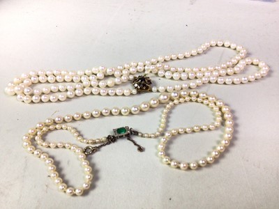 Lot 568 - TWO PEARL NECKLACES