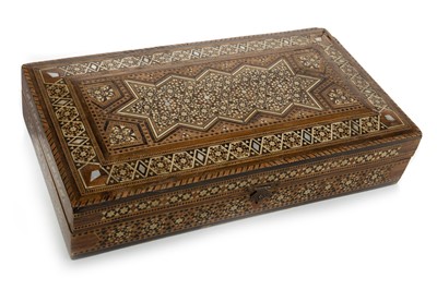 Lot 1327 - MIDDLE EASTERN MOSAIC GAMES CASKET