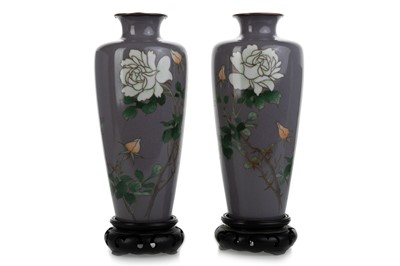 Lot 1309 - PAIR OF JAPANESE CLOISONNE VASES