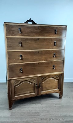 Lot 580 - MAHOGANY COMPOSED UPRIGHT CHEST