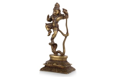 Lot 1355 - INDIAN GILDED CAST METAL FIGURE OF KRISHNA