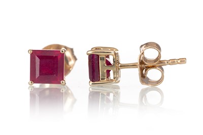 Lot 420A - PAIR OF RUBY STUD EARRINGS