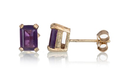 Lot 430A - PAIR OF AMETHYST STUD EARRINGS