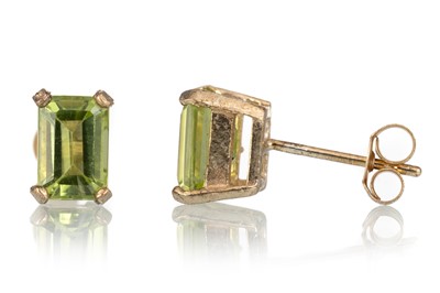 Lot 440A - PAIR OF PERIDOT STUD EARRINGS