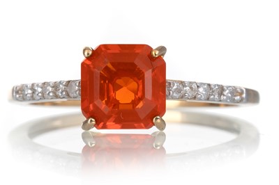 Lot 450A - FIRE OPAL AND DIAMOND RING