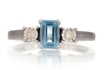 Lot 460A - TOPAZ AND DIAMOND RING