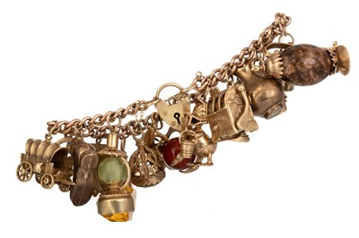 Lot 643 - GOLD CHARM BRACELET