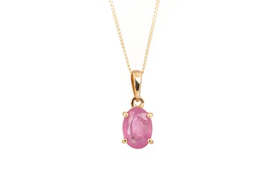 Lot 490A - PINK SAPPHIRE PENDANT