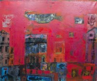 Lot 227 - ANDREI BLUDOV (RUSSIAN), RED HOUSES oil on...