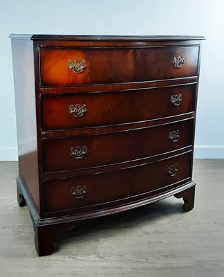 Lot 643 - REPRODUCTION MAHOGANY BOWFRONTED CHEST OF DRAWERS