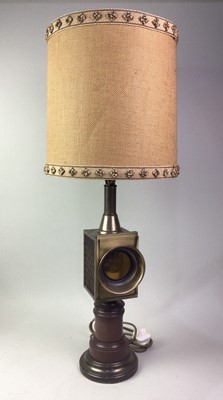 Lot 646 - PAIR OF 'RAILWAY LAMP' TABLE LAMPS