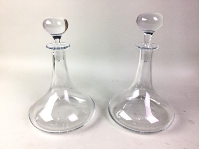 Lot 658 - PAIR OF GLASS SHIP'S DECANTERS