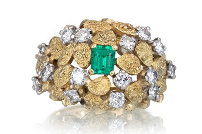 Lot 659 - ANDREW GRIMA EMERALD AND DIAMOND RING