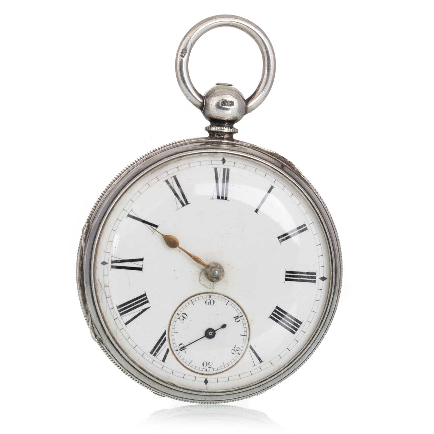 Lot 848 - SILVER CASED OPEN FACE POCKET WATCH