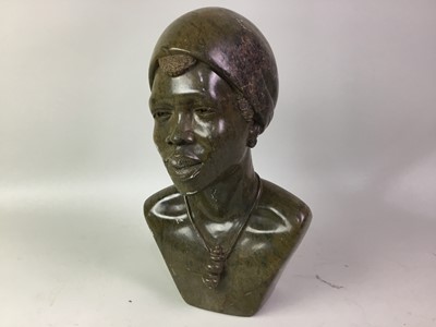 Lot 752 - DENIS GATSI, AFRICAN STYLE SOAPSTONE BUST