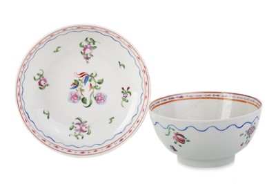 Lot 1324 - 18TH CENTURY CHINESE FAMILLE ROSE RICE BOWL AND SAUCER