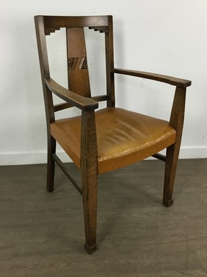 Lot 789 - OAK OPEN ELBOW CHAIR