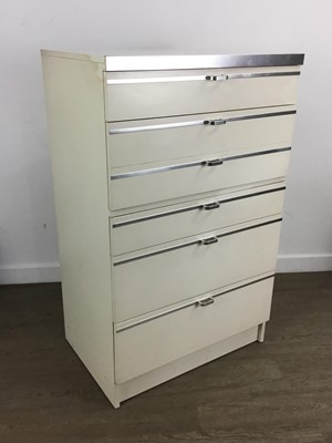 Lot 780 - PAIR OF MODERN WHITE UPRIGHT CHESTS