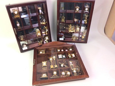 Lot 735 - COLLECTION OF BRASS MINIATURE CLOCKS AND TIMEPIECES