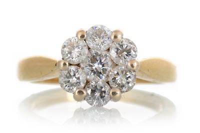 Lot 481 - DIAMOND CLUSTER RING