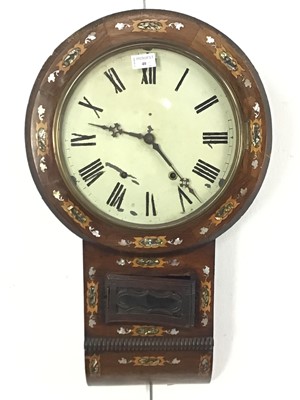 Lot 40 - VICTORIAN INLAID ROSEWOOD WALL CLOCK