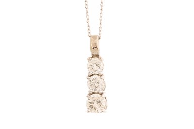 Lot 519 - DIAMOND PENDANT ON CHAIN