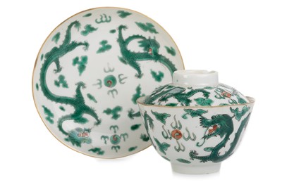 Lot 1348 - CHINESE LIDDED BOWL AND SAUCER