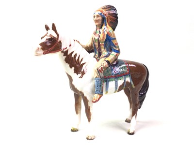 Lot 118 - BESWICK POTTERY FIGURE OF A FIGURE ON HORSEBACK