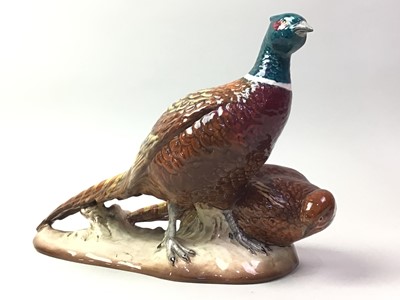 Lot 119 - BESWICK POTTERY FIGURE GROUP OF PHEASANTS