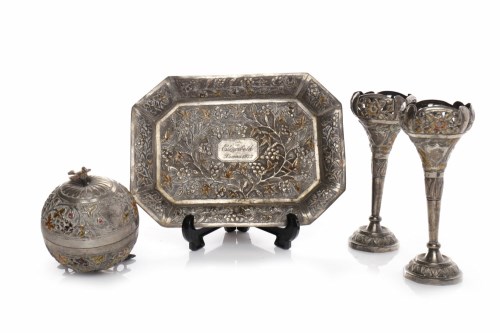 Lot 210 - PAIR OF EARLY 20TH CENTURY CHINESE SILVER...