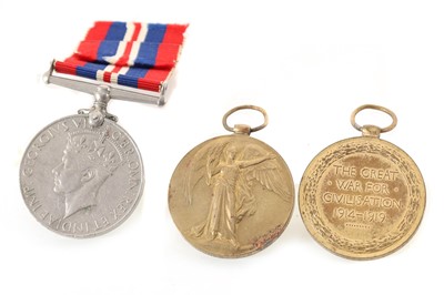 Lot 95 - THREE WWI SERVICE MEDALS