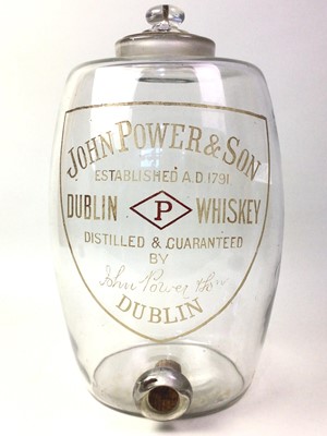 Lot 237 - IRISH GLASS ADVERTISING WHISKY BARREL