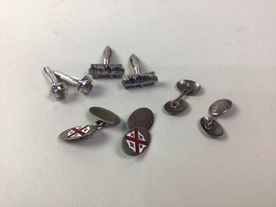 Lot 248 - FOUR PAIRS OF SILVER CUFFLINKS