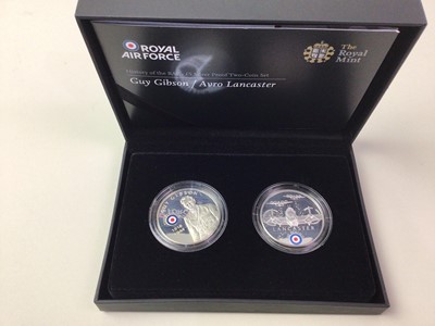 Lot 255 - 2008 HISTORY OF THE RAF £5 SILVER PROOF COIN SET
