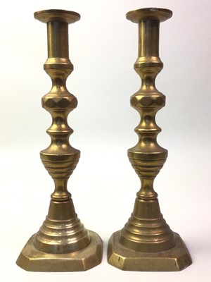 Lot 263 - GROUP OF BRASS CANDLESTICKS