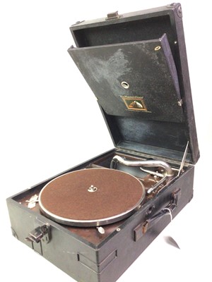 Lot 328 - HMV WIND UP PORTABLE GRAMOPHONE