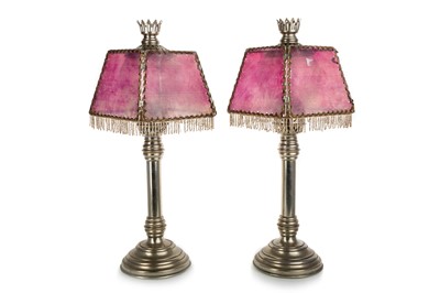 Lot 547 - PAIR OF TABLE OIL LAMPS