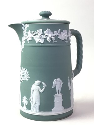 Lot 296 - GROUP OF WEDGWOOD GREEN JASPERWARE