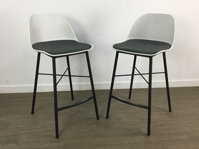 Lot 458 - PAIR OF MODERN BAR STOOLS