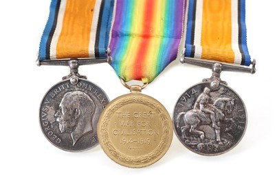 Lot 112 - THREE WWI SERVICE MEDALS