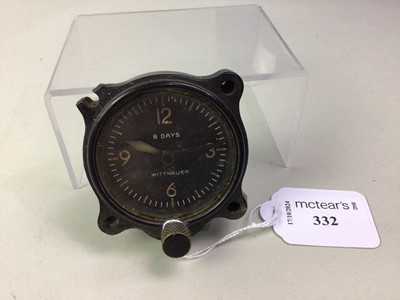 Lot 332 - MILITARIA & AVIATION INTEREST: WITTNAUER EIGHT DAY AIRCRAFT DASHBOARD CLOCK