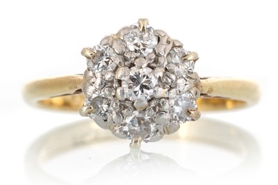 Lot 547 - DIAMOND CLUSTER RING