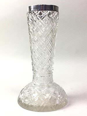 Lot 333 - SILVER COLLARD CRYSTAL GLASS VASE