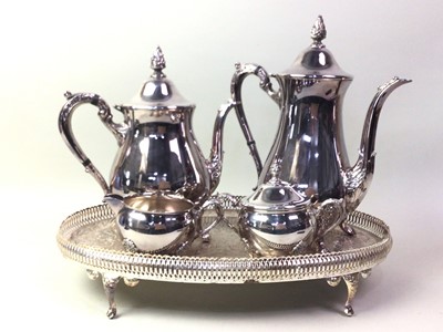 Lot 366 - PLATED BALUSTER FOUR PIECE TEA AND COFFEE SERVICE