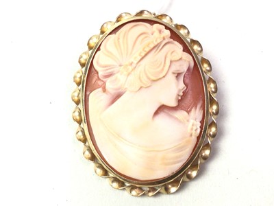 Lot 368 - OVAL CAMEO BROOCH