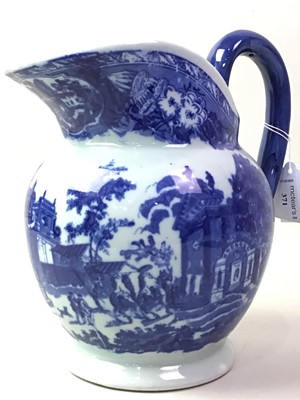 Lot 371 - BLUE AND WHITE WASH BASIN AND EWER